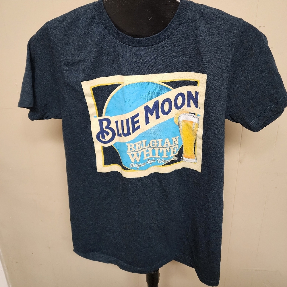 Blue Moon Belgian White Style Wheat Ale Beer Adult Small Short Sleeve T-shirt
